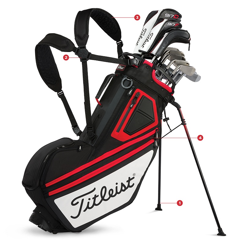 Golf Bags PLAYERS 14 STAND BAG TB7SX14 016 Black White Red Titleist Golf Golf Stand Bag Kuala Lumpur KL Malaysia Selangor Supplier Retailer Supply V K Golf